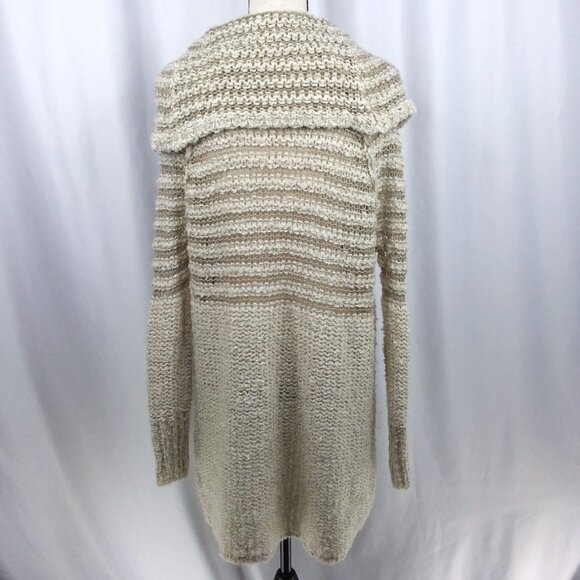 Umgee Cowl Neck Open Weave Tunic Sweater Womens Size Medium Beige Mini Dress - Picture 3 of 9